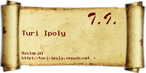 Turi Ipoly névjegykártya